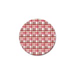 Red plaid pattern Golf Ball Marker