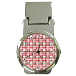 Red plaid pattern Money Clip Watches