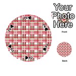 Red plaid pattern Playing Cards 54 (Round) 