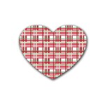 Red plaid pattern Heart Coaster (4 pack) 