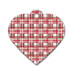 Red plaid pattern Dog Tag Heart (Two Sides)