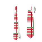 Red plaid pattern Neckties (One Side) 