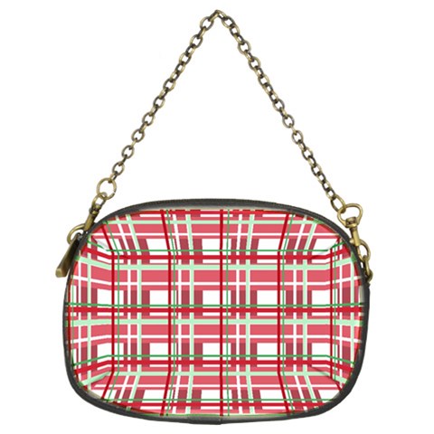 Red plaid pattern Chain Purses (Two Sides)  from ZippyPress Front