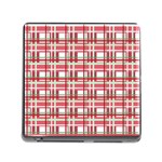 Red plaid pattern Memory Card Reader (Square)