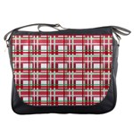Red plaid pattern Messenger Bags