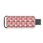 Red plaid pattern Portable USB Flash (One Side)