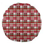 Red plaid pattern Large 18  Premium Round Cushions