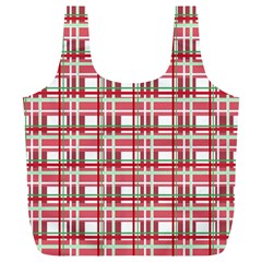 Red plaid pattern Full Print Recycle Bags (L)  from ZippyPress Front