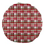 Red plaid pattern Large 18  Premium Flano Round Cushions