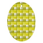 Yellow plaid pattern Ornament (Oval) 