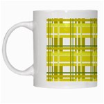 Yellow plaid pattern White Mugs