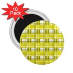 Yellow plaid pattern 2.25  Magnets (10 pack) 