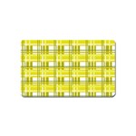 Yellow plaid pattern Magnet (Name Card)