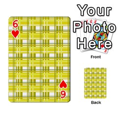 Yellow plaid pattern Playing Cards 54 Designs  from ZippyPress Front - Heart6