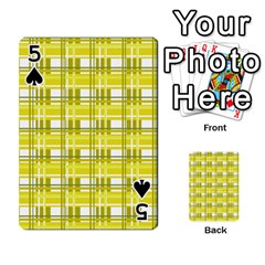 Yellow plaid pattern Playing Cards 54 Designs  from ZippyPress Front - Spade5