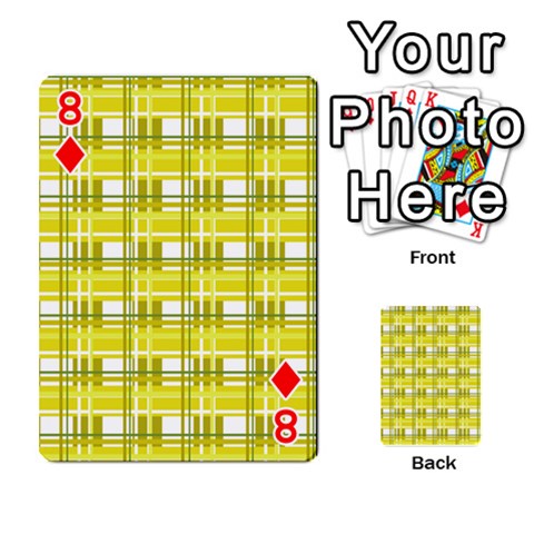 Yellow plaid pattern Playing Cards 54 Designs  from ZippyPress Front - Diamond8