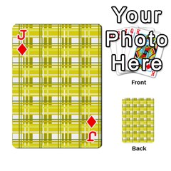 Jack Yellow plaid pattern Playing Cards 54 Designs  from ZippyPress Front - DiamondJ