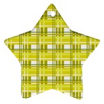 Yellow plaid pattern Star Ornament (Two Sides) 
