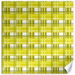 Yellow plaid pattern Canvas 12  x 12  