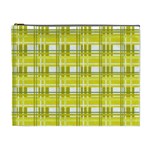 Yellow plaid pattern Cosmetic Bag (XL)