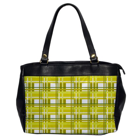 Yellow plaid pattern Office Handbags from ZippyPress Front
