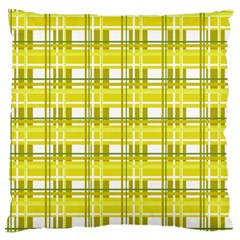 Yellow plaid pattern Large Flano Cushion Case (Two Sides) from ZippyPress Back