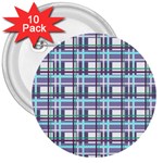Decorative plaid pattern 3  Buttons (10 pack) 