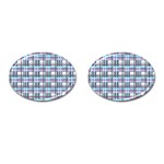 Decorative plaid pattern Cufflinks (Oval)