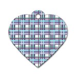 Decorative plaid pattern Dog Tag Heart (Two Sides)