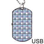 Decorative plaid pattern Dog Tag USB Flash (One Side)