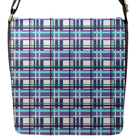 Decorative plaid pattern Flap Messenger Bag (S) from ZippyPress Front
