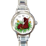 Boot in the grass Round Italian Charm Watch