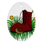 Boot in the grass Ornament (Oval) 