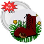 Boot in the grass 3  Buttons (10 pack) 