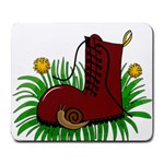 Boot in the grass Large Mousepads