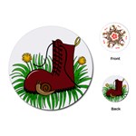 Boot in the grass Playing Cards (Round) 