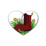Boot in the grass Rubber Coaster (Heart) 