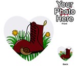 Boot in the grass Multi-purpose Cards (Heart) 
