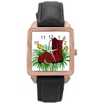 Boot in the grass Rose Gold Leather Watch 