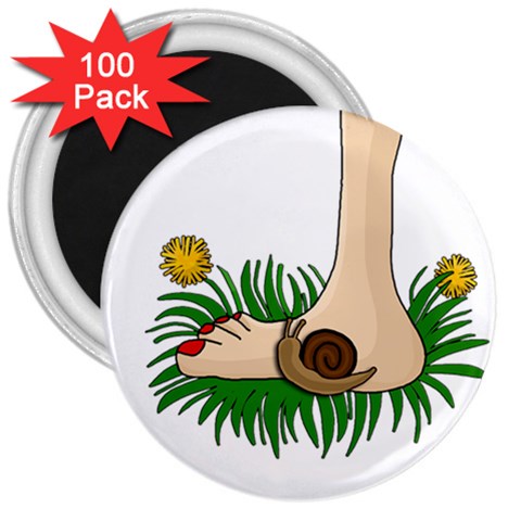 Barefoot in the grass 3  Magnets (100 pack) from ZippyPress Front