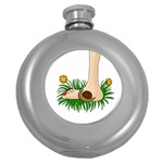 Barefoot in the grass Round Hip Flask (5 oz)