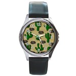 Cactuses Round Metal Watch