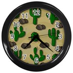 Cactuses Wall Clocks (Black)