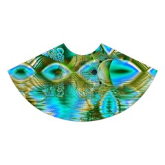 Crystal Gold Peacock, Abstract Mystical Lake Midi Sleeveless Dress from ZippyPress Skirt Front