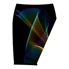 Abstract Rainbow Lily, Colorful Mystical Flower  Midi Wrap Pencil Skirt from ZippyPress  Front Right 