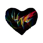 Northern Lights, Abstract Rainbow Aurora Standard 16  Premium Flano Heart Shape Cushions