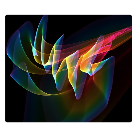 Northern Lights, Abstract Rainbow Aurora Double Sided Flano Blanket (Small)  from ZippyPress 50 x40  Blanket Front