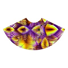 Golden Violet Crystal Palace, Abstract Cosmic Explosion Midi Sleeveless Dress from ZippyPress Skirt Front