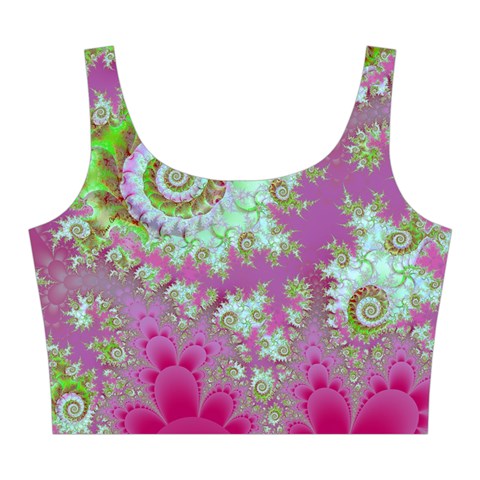 Raspberry Lime Surprise, Abstract Sea Garden  Midi Sleeveless Dress from ZippyPress Top Front