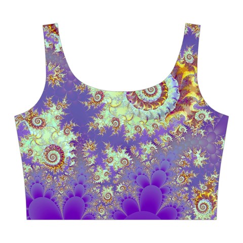 Sea Shell Spiral, Abstract Violet Cyan Stars Midi Sleeveless Dress from ZippyPress Top Front